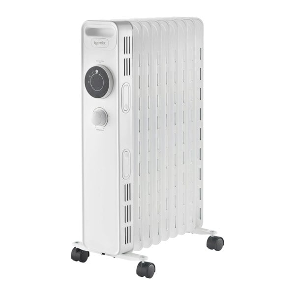 igenix Oil Filled Radiator, 2kW/2000W, Overheat Protection, White