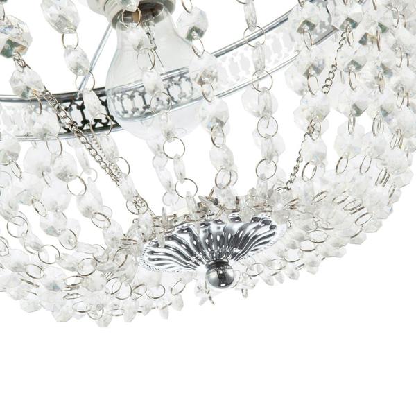 Traditional Vintage Chrome Pendant Lighting Shade with Clear Acrylic Image 4
