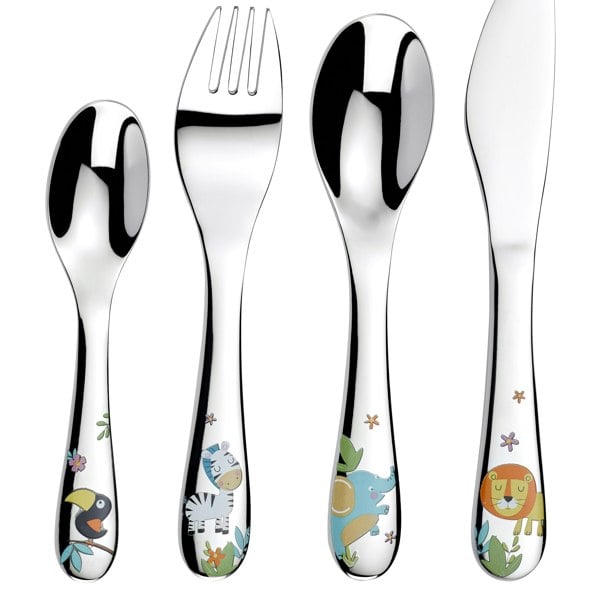 Arthur Price 'Jungle' Stainless Steel 4 Piece Children's Boxed Cutlery Gift Set