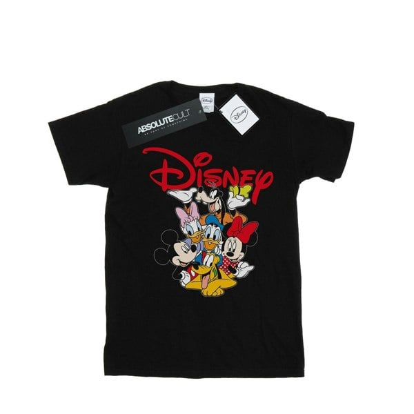 Disney Womens/Ladies Mickey Mouse Crew Cotton Boyfriend T-Shirt - Black