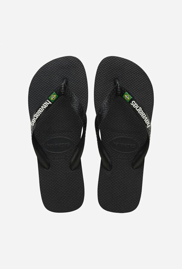 Havaianas Men's Brasil Logo Flip Flops - 41/42 - Black