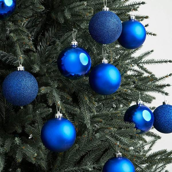 Shatterproof Blue Christmas Baubles, 5cm Festive Tree Decorations in 9 Pack and 18 Pack Options image 6