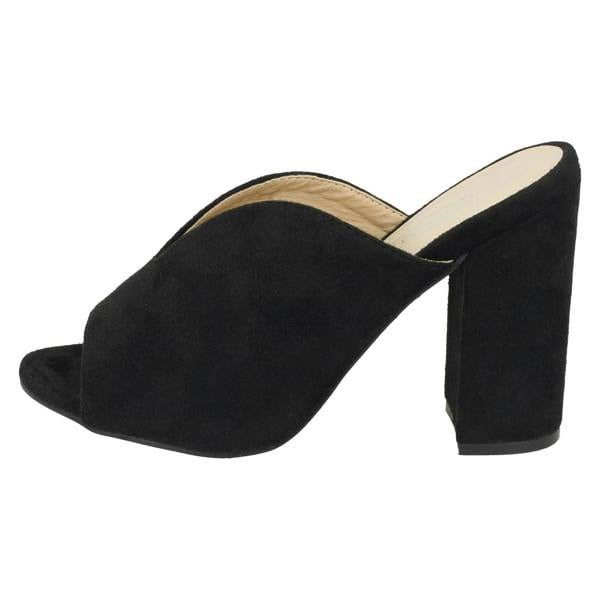 Spot On Ladies Spot On High Chunky Heel Mules