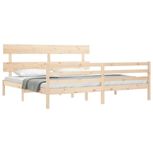 Berkfield Bed Frame with Headboard Super King Size Solid Wood