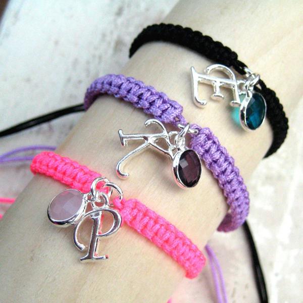 Personalised Children's Friendship Bracelet - Initial & Birthstone