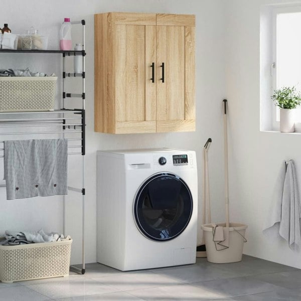 Berkfield Wall Mounted Cabinet Sonoma Oak 69.5x34x90 cm Engineered Wood
