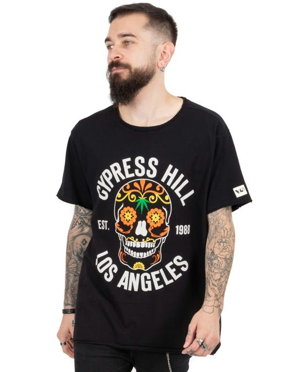 Cypress Hill Mens Black Band Logo Short Sleeved T-Shirt
