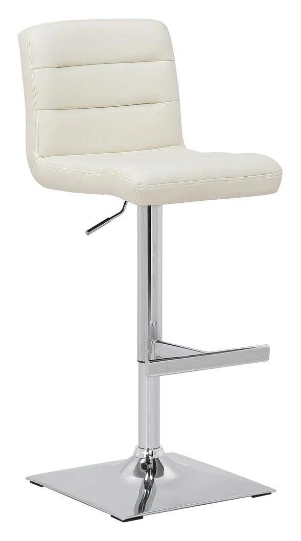 Lamboro Luscious Bar Stool, Adjustable Height and Swivel Kitchen Barstool, Cream