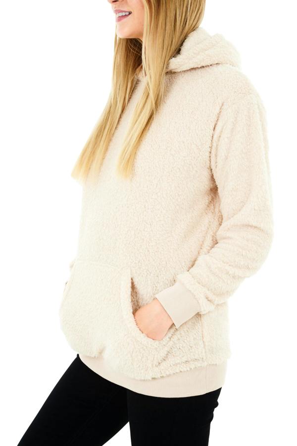 Smart Living Womens Teddy Fleece Longline Lounge Hoodie - Natural