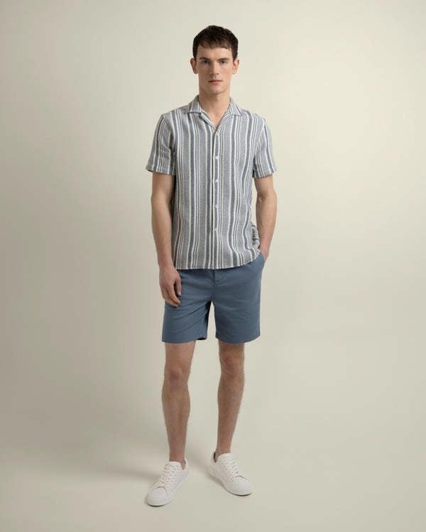 Larsson & Co Olsen - Waffle Stripe Short Sleeve Shirt