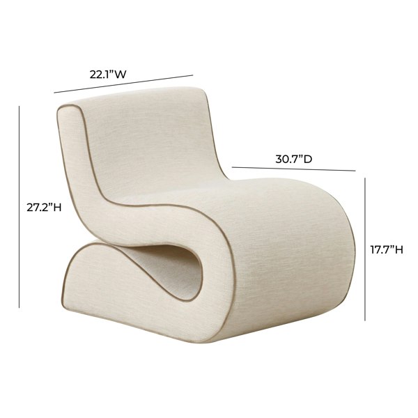 Furniture Edit Senna Cream Basketweave Accent Occasional Chair