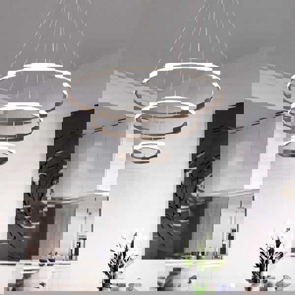 Modern LED Pendant with 3 Circle Rings - Dimmable Pendant Living and Home