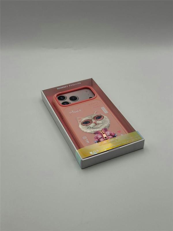 Nimmy Friends Nimmy Cool & Cute 2.0 White Rich & Beauty Cat Case with MagSafe for iPhone 17 Pro Max 6.9" Pink - N-KMLL-IP17-PRO-MAX-04