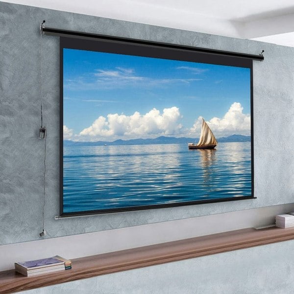 Motorized Electric Projector Screen with Remote Control Projector Screens Living and Home