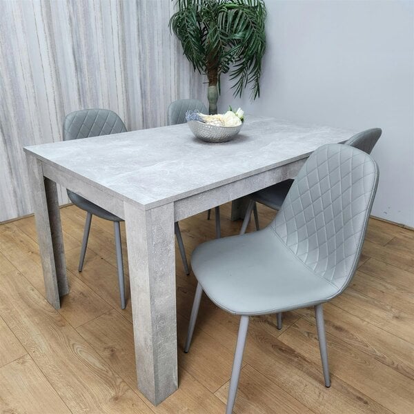 Kosy Koala Wooden Rectangle Dining Table Sets with Set of 4 Chairs for Dining Room, Grey
