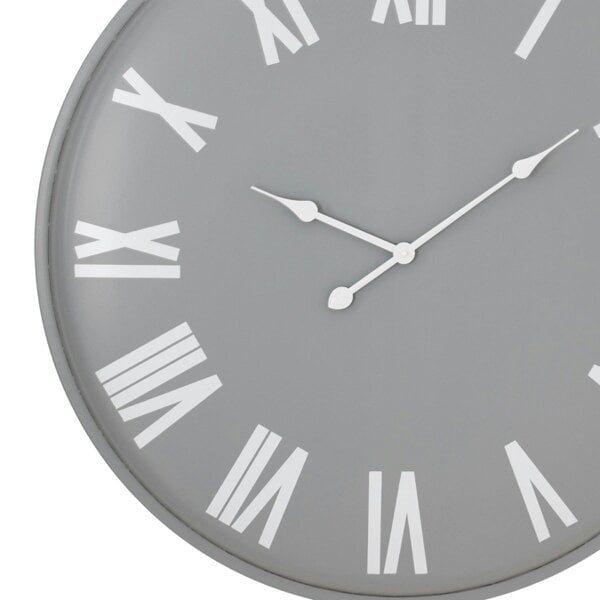 Wyld Haus 50cm Grey Wall Clock with White Roman Numerals and Minimal Frame
