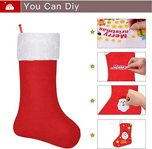 38cm Red Felt Christmas Santa Stocking Hanging Sack for Festive Home Decor image 7
