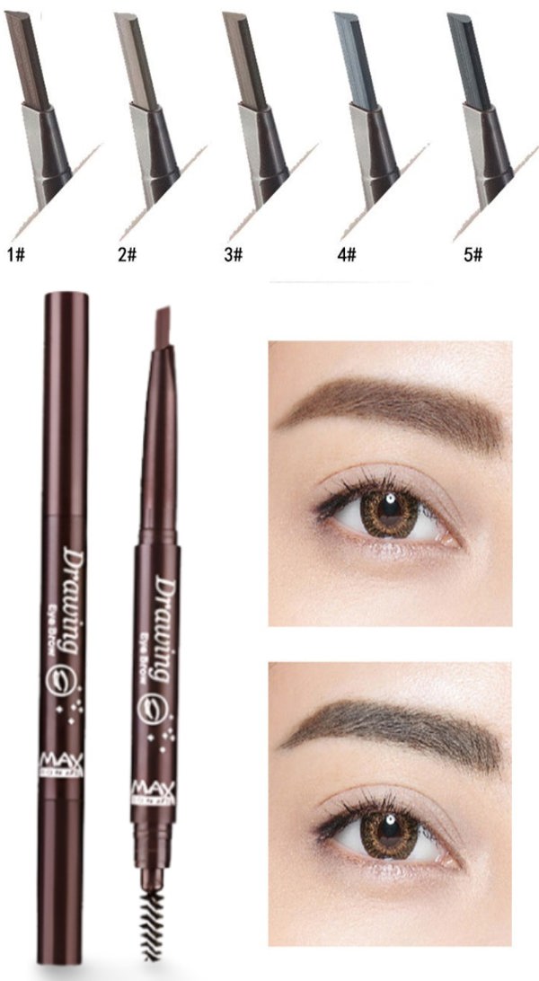 Maxdona Retractable Long Lasting Eyebrow Eye Brow Pencil with Brush