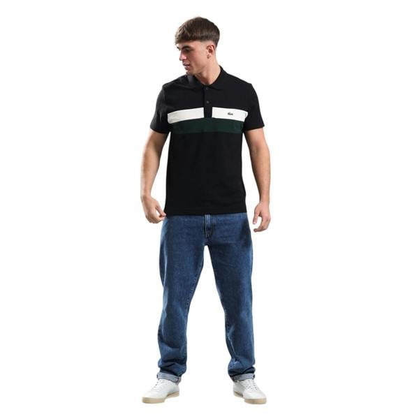 Lacoste Mens Colour Block Polo Shirt - Black - 