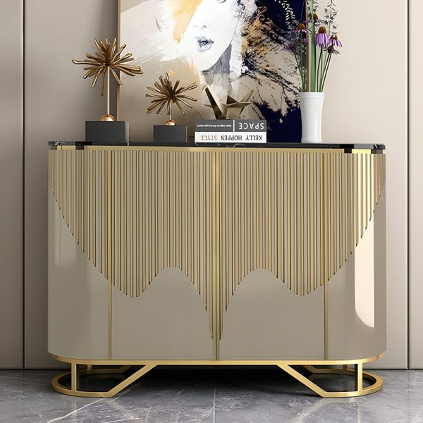 Isabel Hallway Sideboard, Console Table, Gold - narrow console table 20cm deep