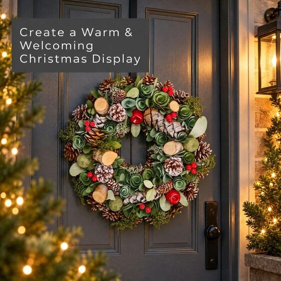 Neo Christmas Woodland Wreath Front Door 50 cm