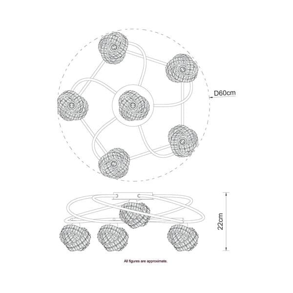 COSYLYTE Mirri 6 Light Glass Beaded Shade Ceiling Light