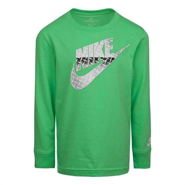 Nike Childrens/Kids Diamond Relaxed Fit Long-Sleeved T-Shirt - Lime Green - 