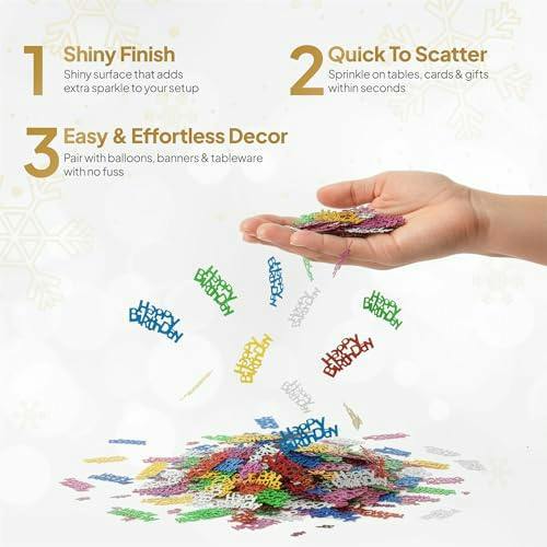 16th Birthday Gold Metallic Confetti Table Decoration, 1 Pack x 14 g for Birthday Parties image 6