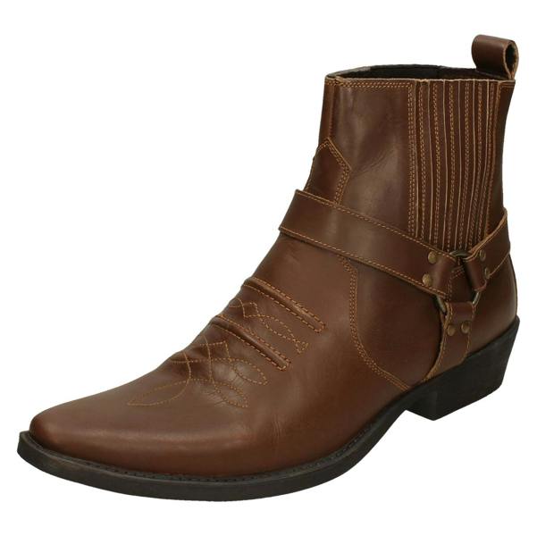 Maverick Mens Maverick Leather Ankle Cowboy Boots A3003