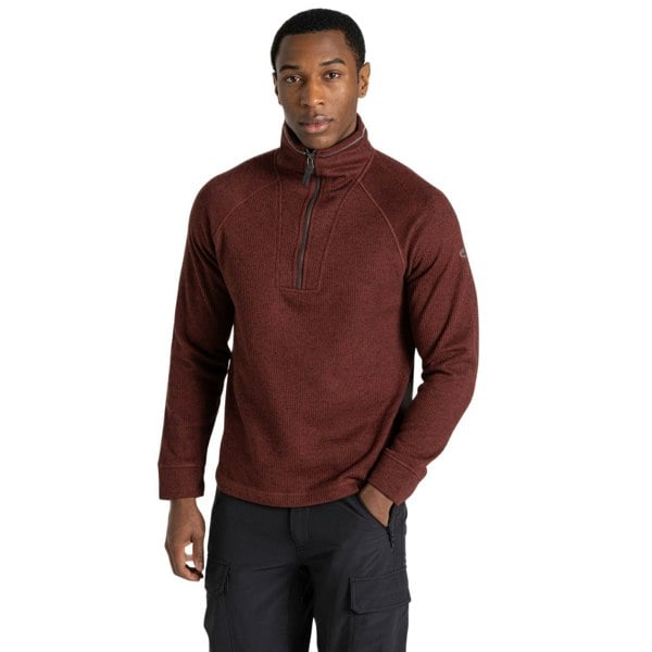 Craghoppers Men's Wole Quarter Zip Fleece Top - Axinite Red Marl