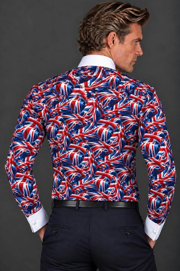 Claudio Lugli Union Jack Tuxedo Shirt