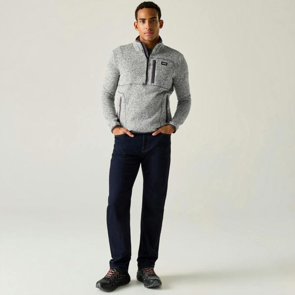 Regatta Mens Barlee Quarter Zip Fleece Top - Silver Grey - 