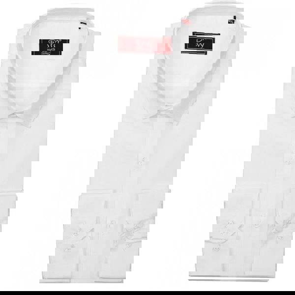 David WeJ Classic Collar Button Cuff Poplin Shirt - White