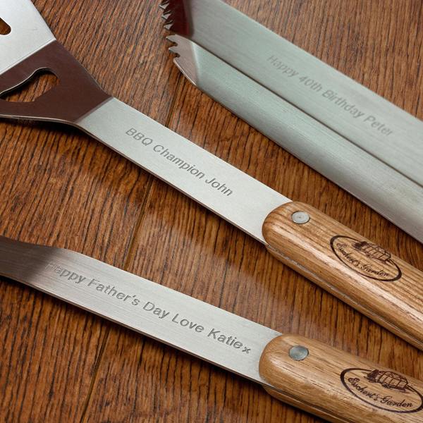 Personalised Barbecue Apron And Tool Set - alternative angle