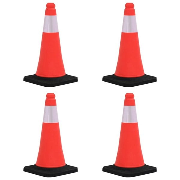 Berkfield Reflective Traffic Cones with Heavy Bases 4 pcs 50 cm