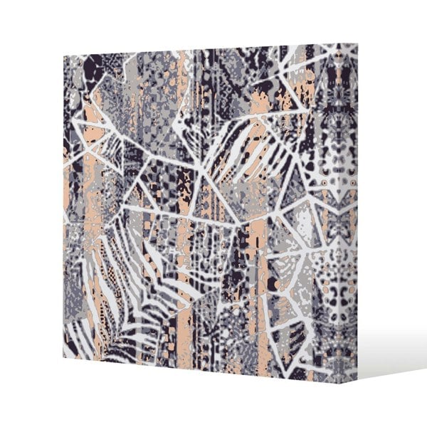 Benjamin Tate Design Grunged Print Slim Style Canvas Print  30x30cm , 15mm Slim Real wood.