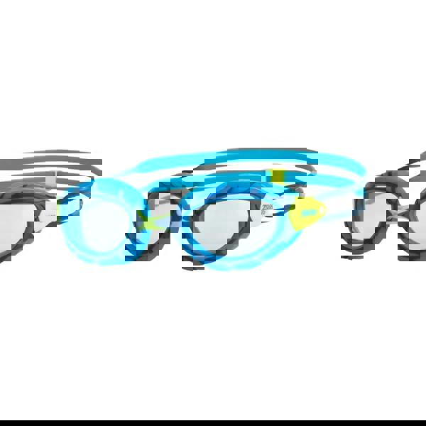 Zoggs Junior Predator Goggle with blue yellow accents clear lenses