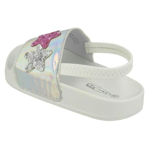 Spot On Girls Spot On Slingback Sliders With Glitter Star Design H0310