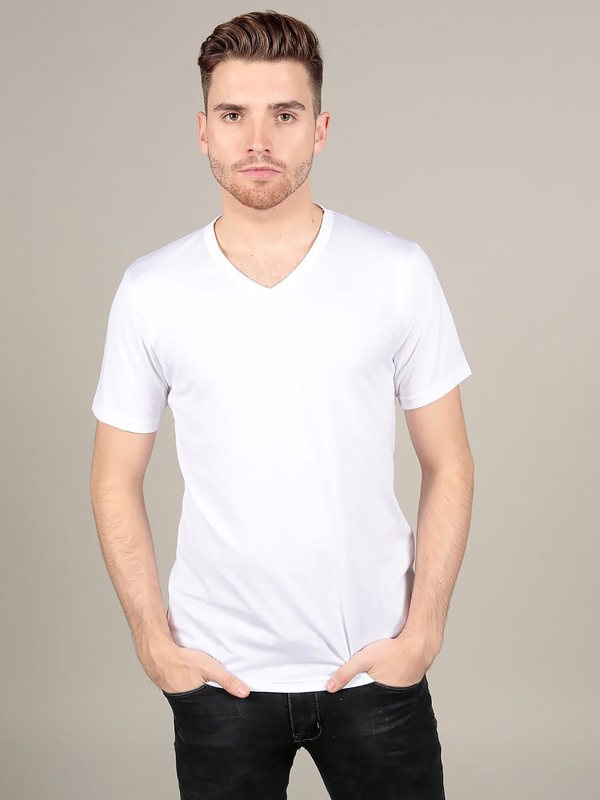 Male model wearing Supima Cotton t-shirt