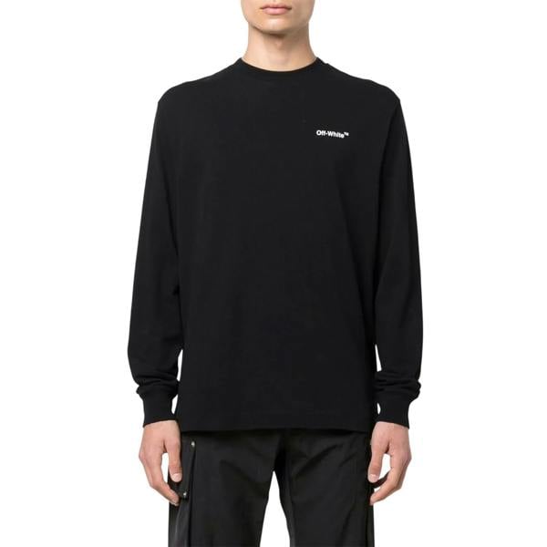 Off-White Mens Jersey Long-Sleeved T-Shirt - Black/Pink - 