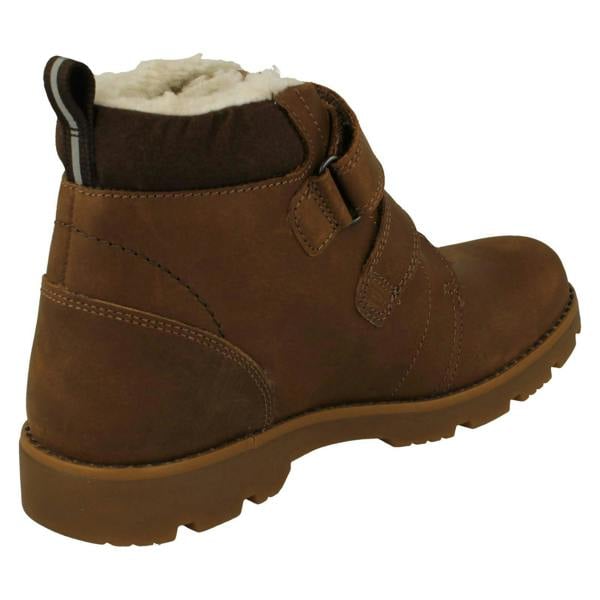Clarks Boys Clarks Warm Lined Hook & Loop Fastening Ankle Boots Heath Snug