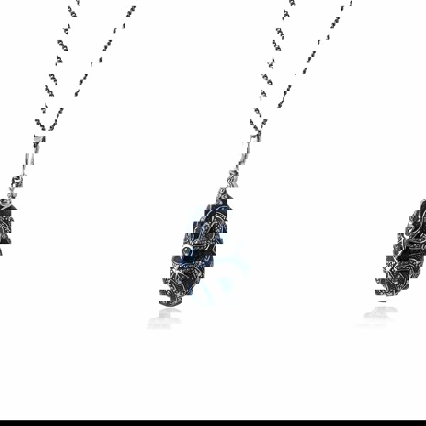 27397 Art Nouveau Style Pear Blue Topaz Egg Pendant 2