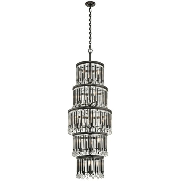 18 Bulb Chandelier Hanging Pendant LIght Espresso LED E14 60W Bulb Loops