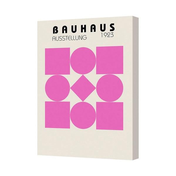 Benjamin Tate Design Bauhaus 1923 Abstract Geometric Poster Canvas Print Pink Shapes