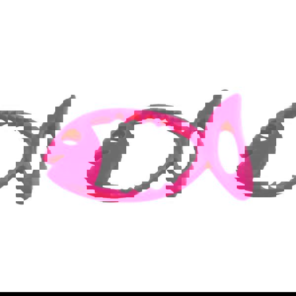 Pink Fashy Fish Diving Ring teether with textured surface and loop