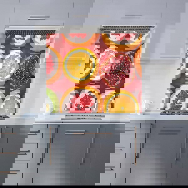 Warren Reed - Designer Citrus And Pomegranate Kitchen Splashback