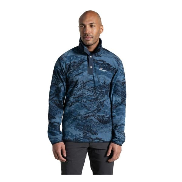 Craghoppers Mens Dewlish II Abstract Fleece Top - Poseidon Blue - 