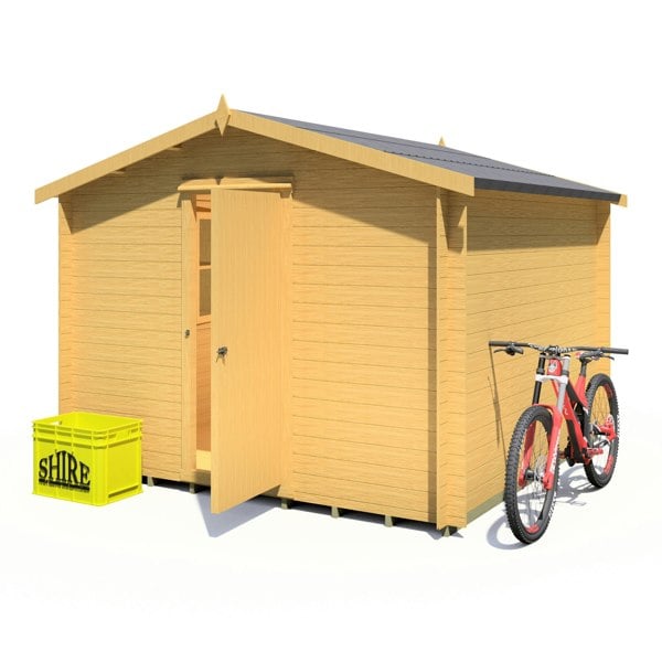 Shire Camelot 10x10 Log Cabin 19mm interlock Cladding - Best Shed