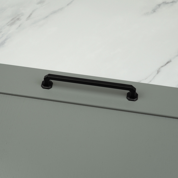 Handle & Home Matt Black Octagonal Cabinet Handles & Coordinating Knob