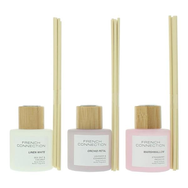 French Connection Pastel Collection Trio of  Reed Diffusers Gift Set 3 x 50ml